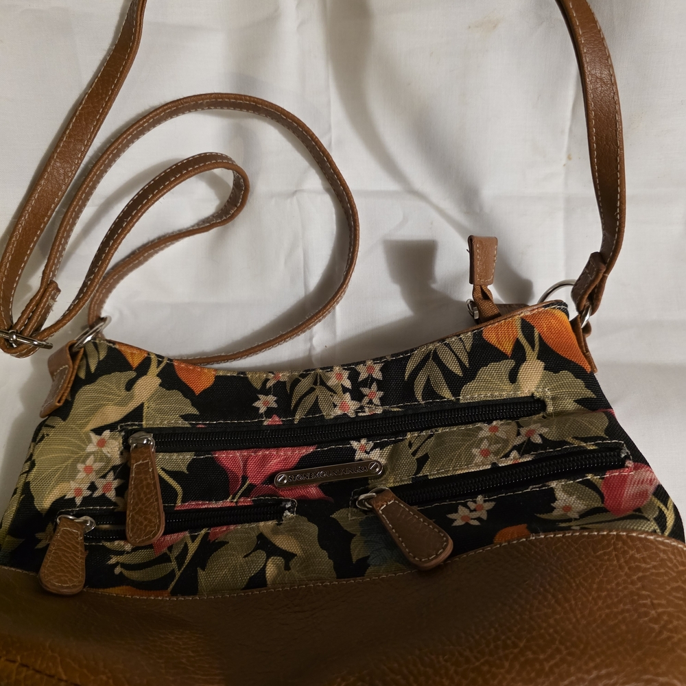 Stone Mountain Floral and Tan Crossbody Bag
